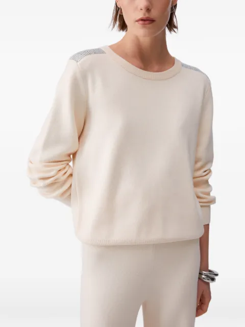 LIU JO beaded crew-neck sweater Neutrals TA6043MS59L