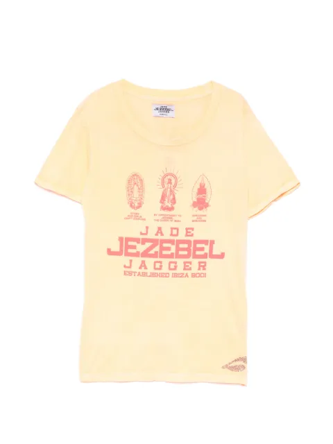 Jade Jagger logo-print T-shirt Orange JADE1507