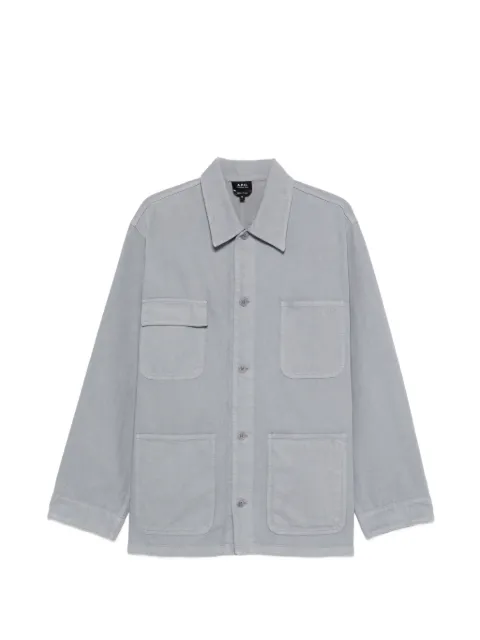 A.P.C. patch-pocket overshirt jacket Grey COGZVH32002