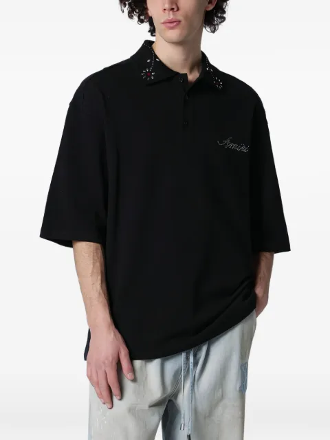AMIRI stud-collar polo shirt Black AMTOJR1040