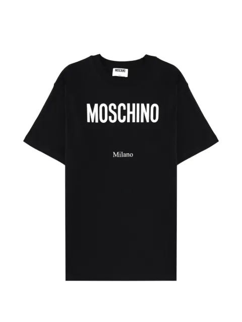 Moschino printed organic cotton jersey T- shirt Black 071905411555