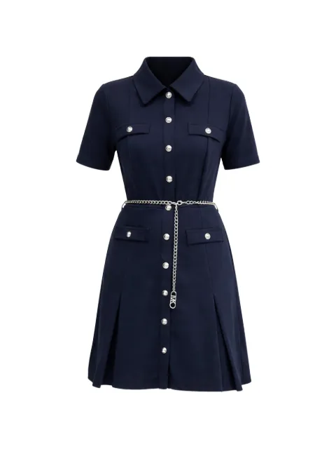 Michael Michael Kors chain-belt shirt dress Blue MR683BX667