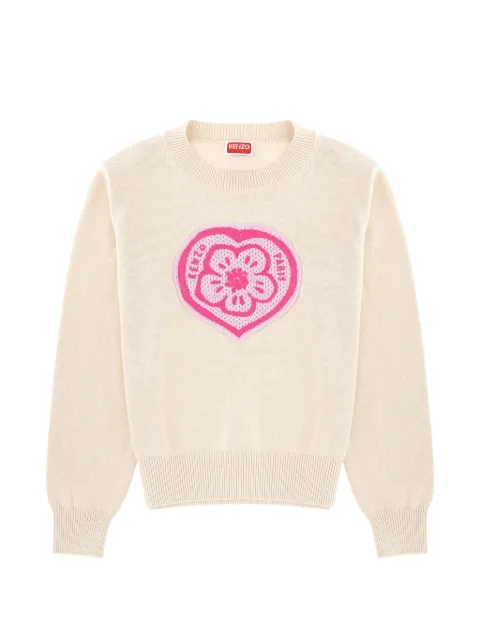 Kenzo Boke Heart cable-knit sweater Neutrals FG52PU7433LN