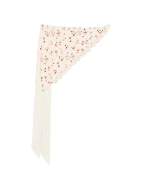Magda Butrym floral lace-detail scarf Neutrals 326426