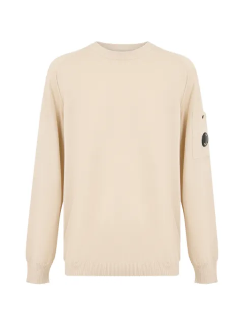 C.P. Company crepe-knit Lens-detail sweater Neutrals 20CMKN105A006323O114