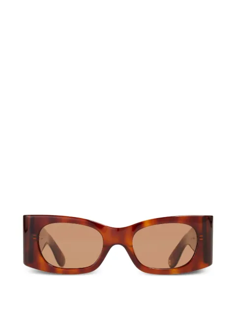 GANNI x Ace & Tate Kayla rectangle-frame sunglasses Brown A6036