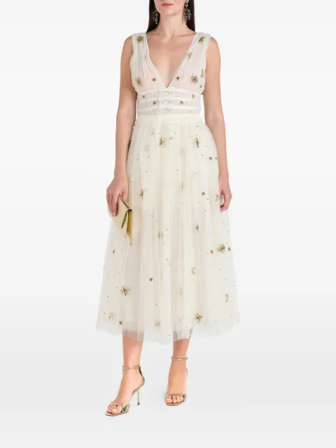 LoveShackFancy Wilona embellished midi skirt Neutrals LS7172889