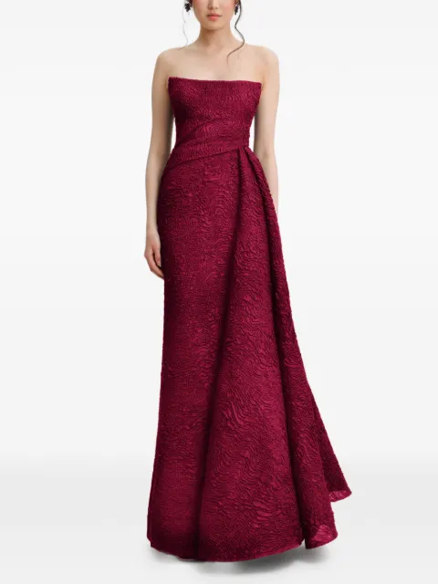 Gemy Maalouf strapless draped maxi dress Red GMW257364LD