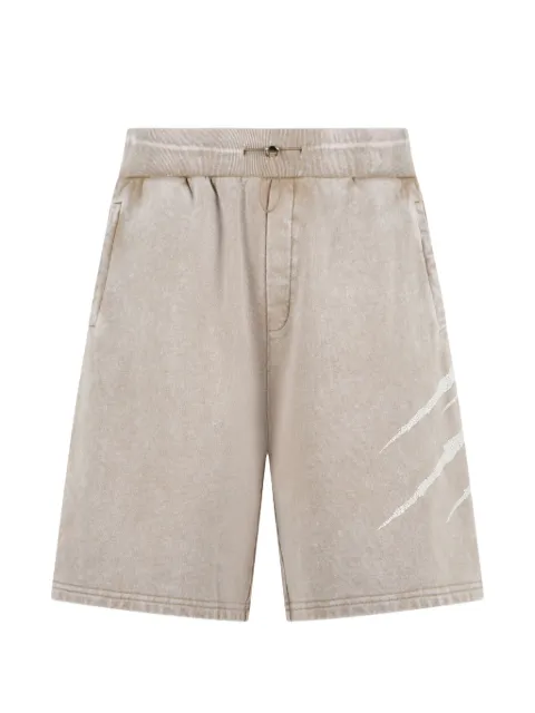 Plein Sport washed crackle-scratch shorts Neutrals PAFCMJT2829STE003N