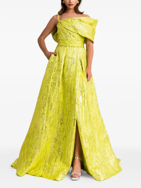 Gemy Maalouf back-bow maxi dress Yellow GMS247261LD