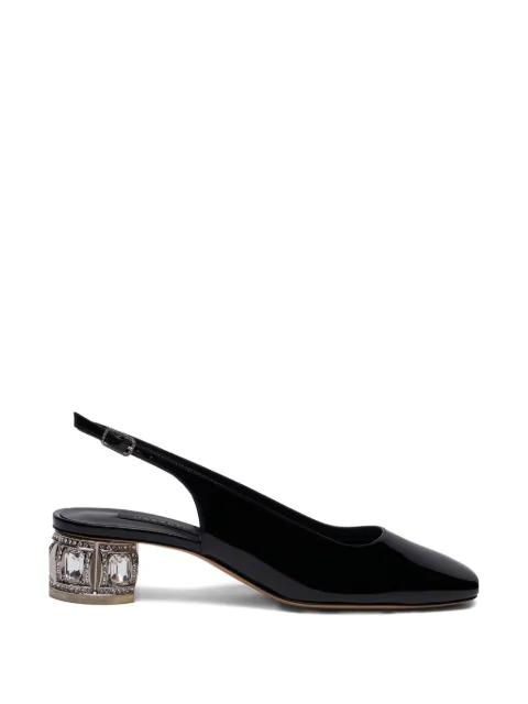 Casadei jewel-embellished slingback pumps Black 1G684B0301C2970