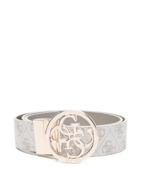 GUESS USA logo-buckle patterned belt Grey BW9166P4235