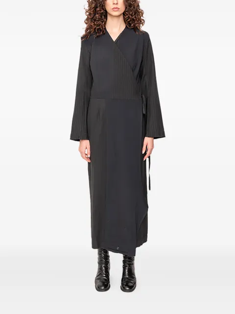 FAÇON JACMIN Raine wrap striped midi dress Black RAINEWOMENSUPCYCLEDWRAPDRESS