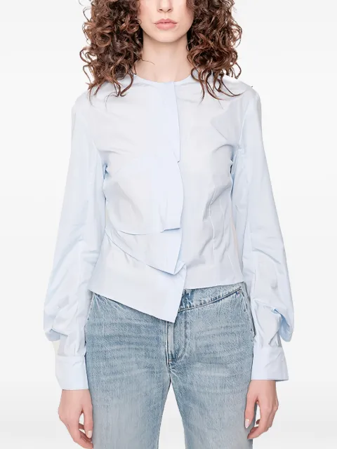 FAÇON JACMIN Christal flared shirt Blue CHRISTALWOMENSWEAVYSHIRT