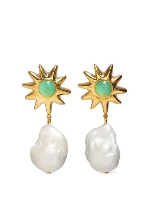 Lizzie Fortunato pearl drop earrings Gold R26E014