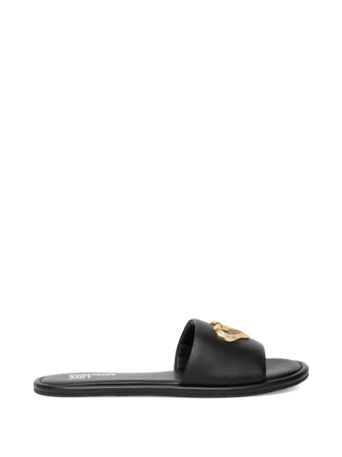 Love Moschino heart detail slides Black JA28252G0OIA0