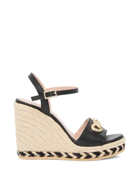 Love Moschino heart appliqué espadrilles Black JA1615BI0OIA0