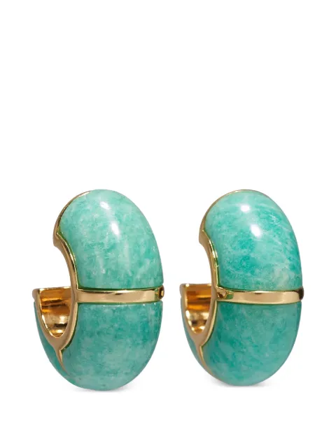Lizzie Fortunato amazonite hoop earrings Gold R26E009