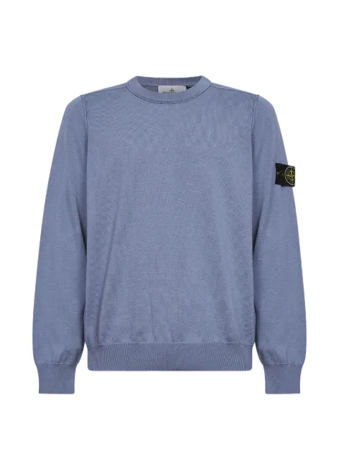 Stone Island ogo-patch crew-neck sweatshirt Blue L1S155100053S00B2