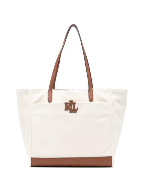 Lauren Ralph Lauren logo-patch tote bag Neutrals 431982234003
