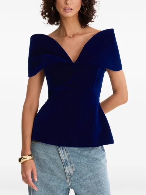 MOOS STUDIO Royal V-neck blouse Blue MOOS127