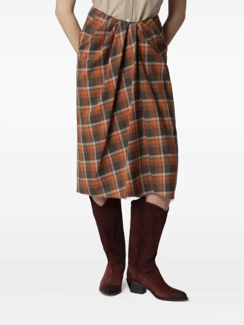 6397 tartan skirt Orange NS133WO