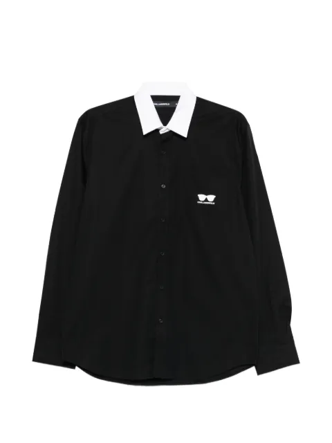 Karl Lagerfeld contrasting collar pocket shirt Black 60592360562600