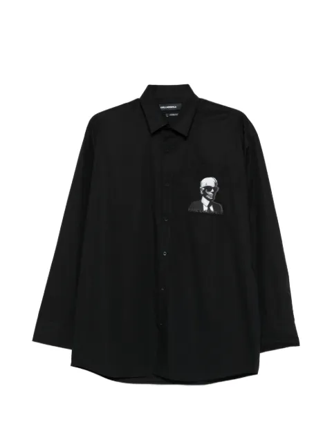 Karl Lagerfeld portrait casual shirt Black 60592460562600