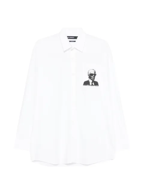 Karl Lagerfeld portrait casual shirt White 60592460562600