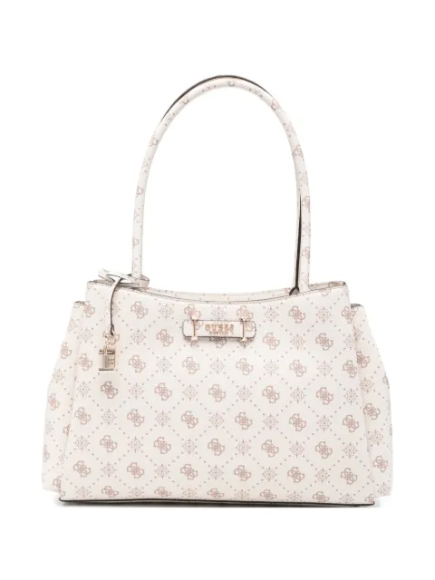GUESS USA Carrie logo-pattern padlock-detail tote bag Neutrals GP989822