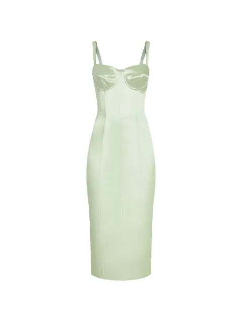 Dolce & Gabbana satin calf-length corset dress with bra detail Green F6DIHTFURAD