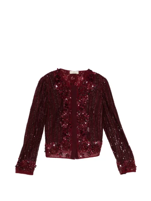 Elie Saab sequin-embellished jacket Red J0173N