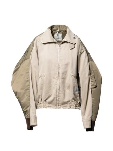 Maison MIHARA YASUHIRO panelled zipped jacket Neutrals B16BL031
