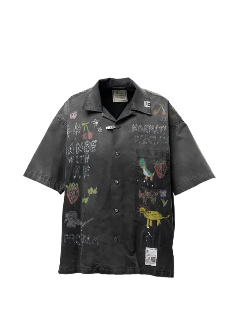 Maison MIHARA YASUHIRO hand drawing print shirt Black J16SH184
