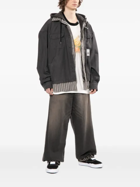 Maison MIHARA YASUHIRO striped hooded jacket Black MHRST6SH185MQBKX050