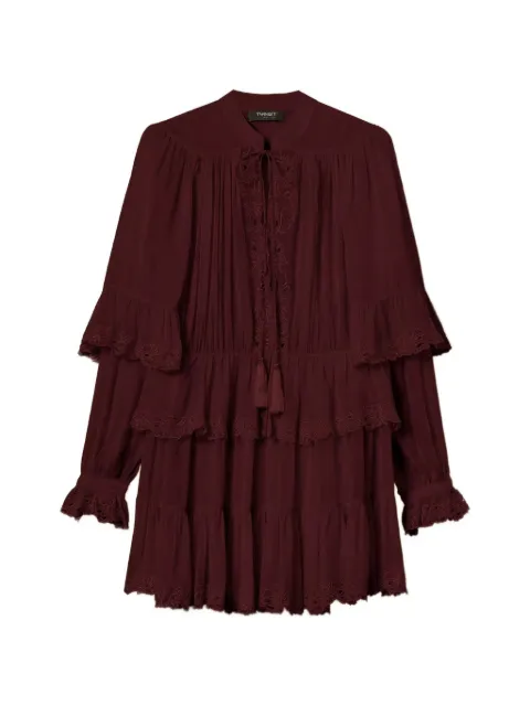 TWINSET embroidered mini dress Red 252TS2296