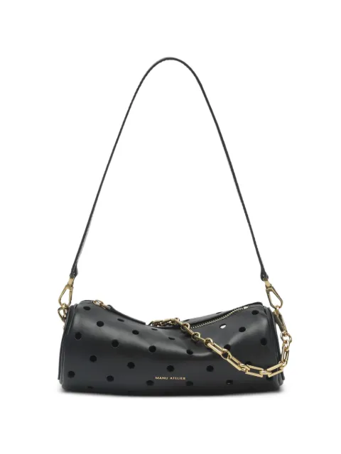 Manu Atelier Mini Cylinder perforated shoulder bag Black 2026114LE
