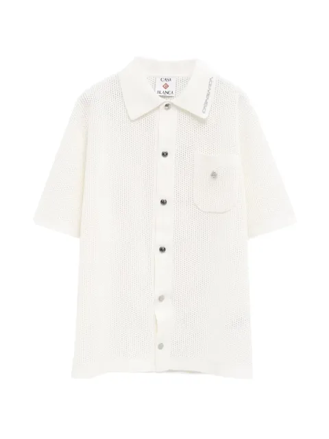 Casablanca knit short-sleeve shirt Neutrals MSS26KW133803