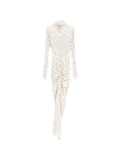 Alaïa stud-embellished draped maxi dress Neutrals AA9R2916X096C