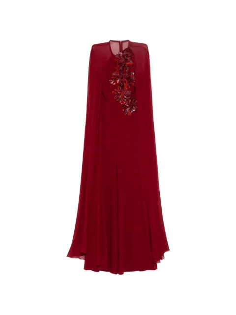 Elie Saab sequin-embellished jumpsuit Red JU059A