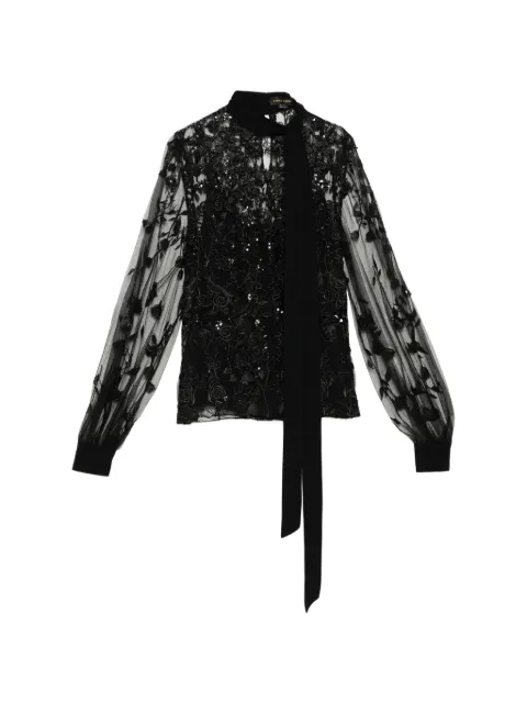 Zuhair Murad floral-embroidered blouse Black BL24049