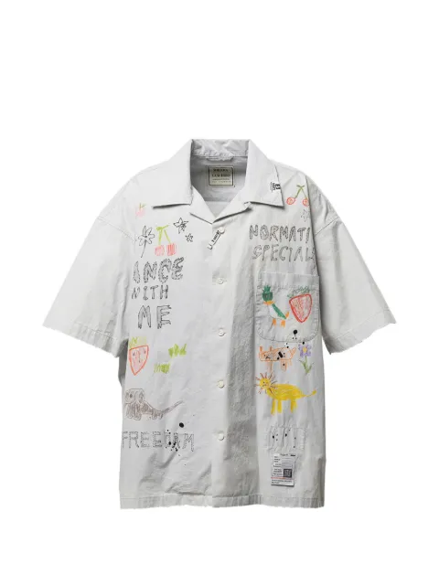Maison MIHARA YASUHIRO hand drawing print shirt Grey J16SH184