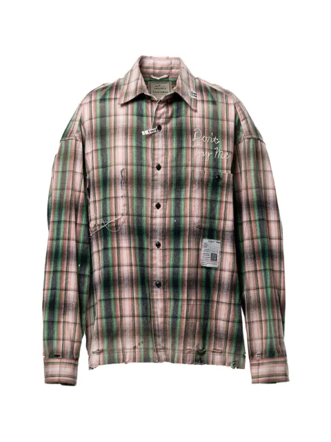 Maison MIHARA YASUHIRO checked embroidered shirt Pink J16SH181