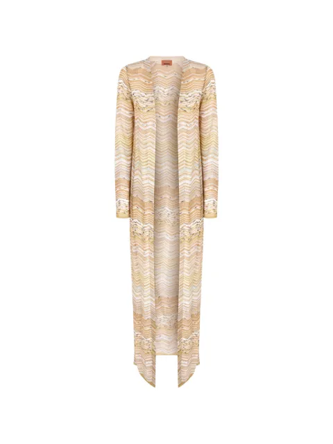 Missoni zigzag-pattern long cardigan Neutrals DS26SM0HBK01H9