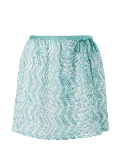 Missoni zigzag-pattern side-tie mini skirt Blue MS26SH05BV00IT