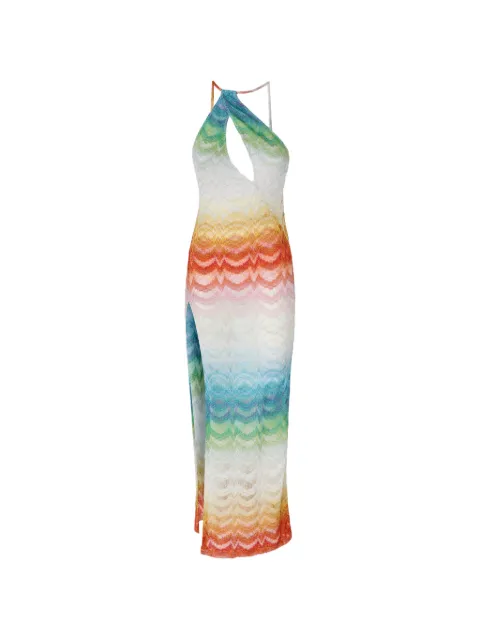 Missoni asymmetric cover-up dress in shaded lamé viscose White MS26SQ07BR014H