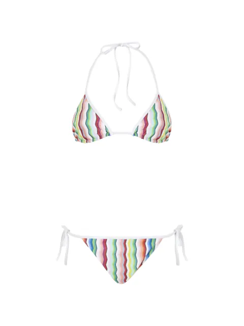 Missoni triangle bikini in terry cloth with zigzag print White MS26SP0IBJ00Q1