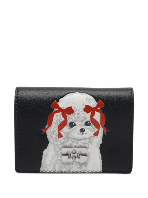 GANNI puppy print clip clutch bag Black B3010125