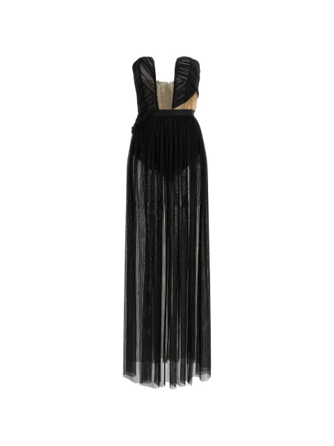 Nensi Dojaka Corsetto Draped Gown maxi dress Black NDDR2883000100BLACK