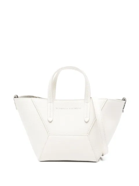 Brunello Cucinelli top-handle leather tote bag White MBDKD2675C4295